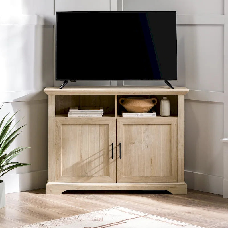 Meuble TV d'angle Middlebrook 44 pouces à portes rainurées