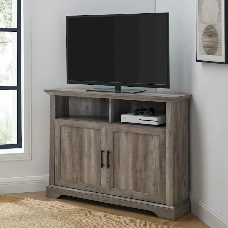 Meuble TV d'angle Middlebrook 44 pouces à portes rainurées