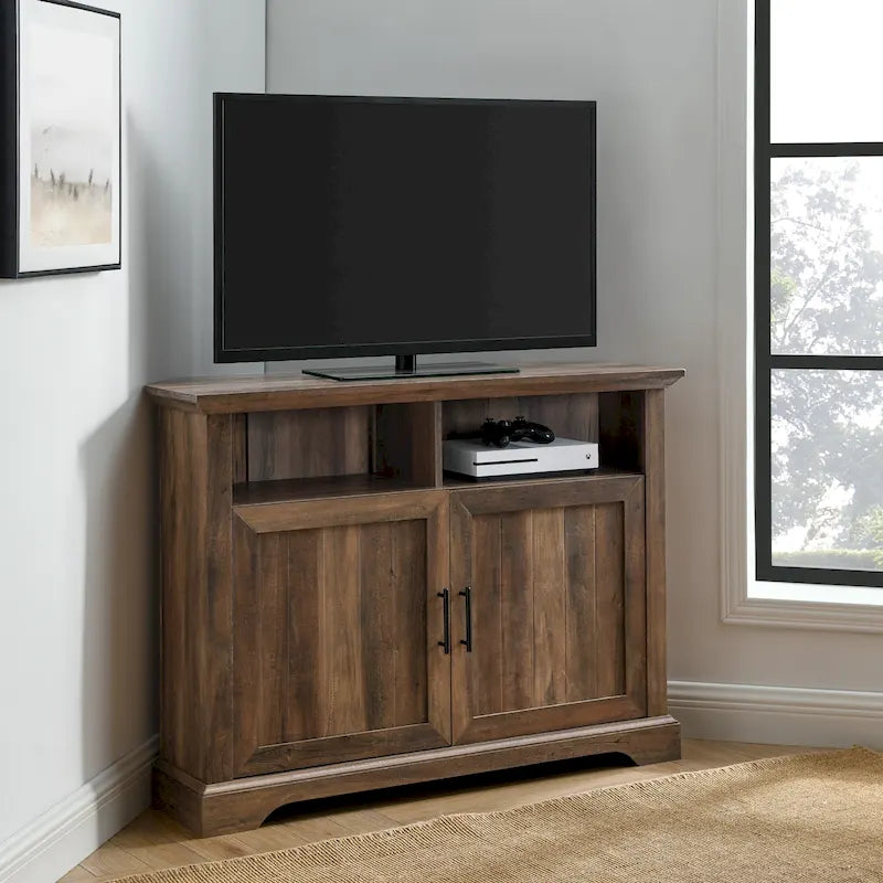 Meuble TV d'angle Middlebrook 44 pouces à portes rainurées
