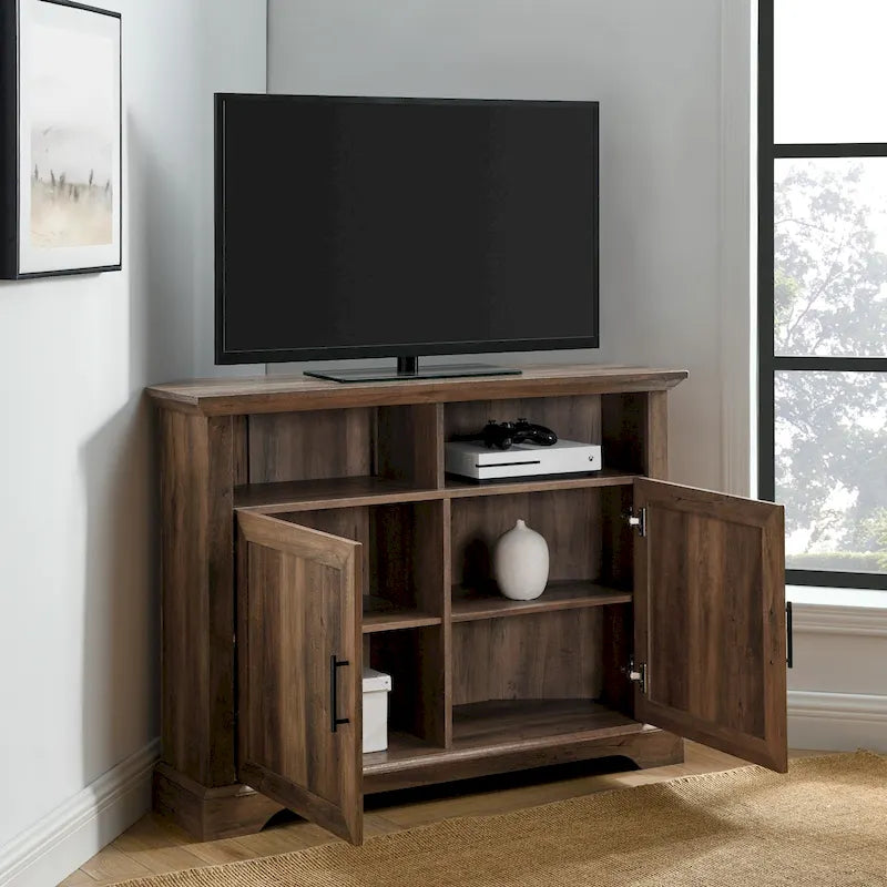 Meuble TV d'angle Middlebrook 44 pouces à portes rainurées