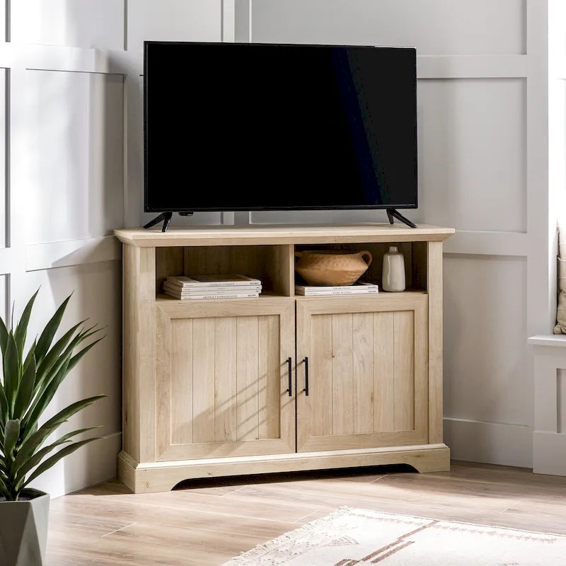 Meuble TV d'angle Middlebrook 44 pouces à portes rainurées
