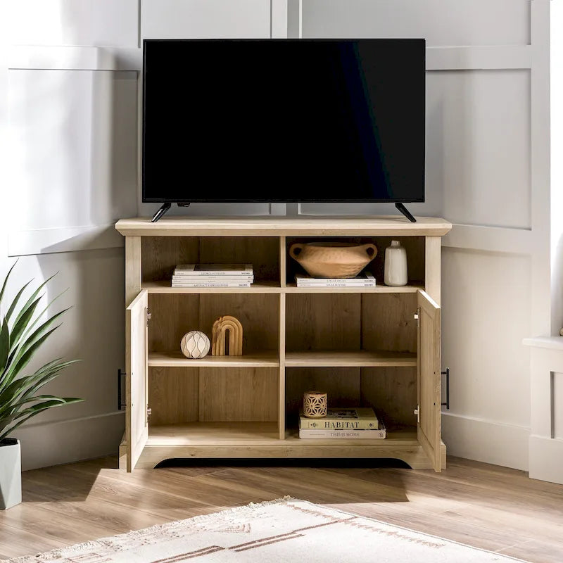 Meuble TV d'angle Middlebrook 44 pouces à portes rainurées