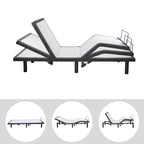 Sommier électrique réglable pour soulager la douleur, avec massage de la tête et des pieds à 3 vitesses, télécommande sans fil et chargeur USB.