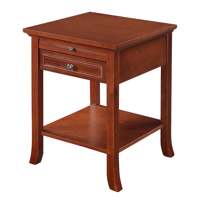 Table d'appoint à 1 tiroir et étagère coulissante American Heritage Logan de Convenience Concepts