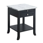Table d'appoint à 1 tiroir et étagère coulissante American Heritage Logan de Convenience Concepts