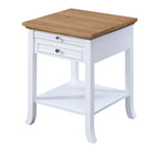 Table d'appoint à 1 tiroir et étagère coulissante American Heritage Logan de Convenience Concepts