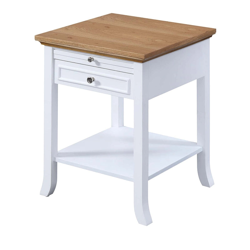 Table d'appoint à 1 tiroir et étagère coulissante American Heritage Logan de Convenience Concepts