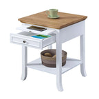 Table d'appoint à 1 tiroir et étagère coulissante American Heritage Logan de Convenience Concepts