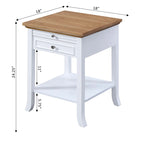 Table d'appoint à 1 tiroir et étagère coulissante American Heritage Logan de Convenience Concepts