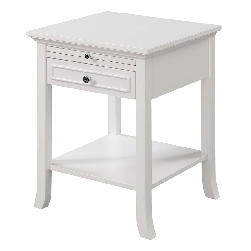 Table d'appoint à 1 tiroir et étagère coulissante American Heritage Logan de Convenience Concepts