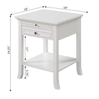 Table d'appoint à 1 tiroir et étagère coulissante American Heritage Logan de Convenience Concepts