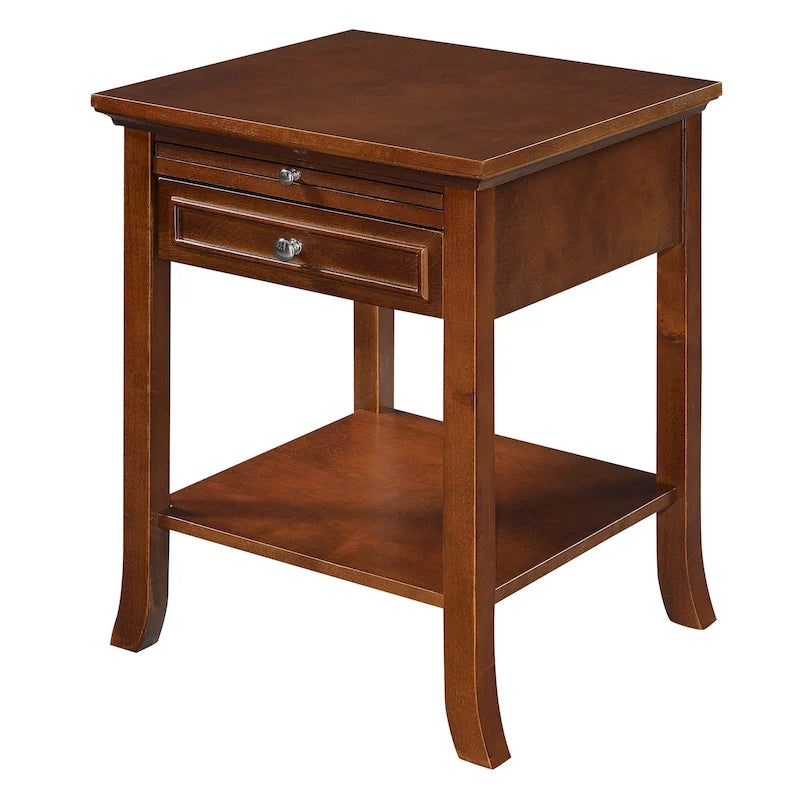 Table d'appoint à 1 tiroir et étagère coulissante American Heritage Logan de Convenience Concepts