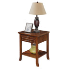 Table d'appoint à 1 tiroir et étagère coulissante American Heritage Logan de Convenience Concepts