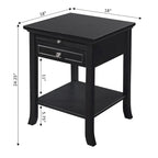 Table d'appoint à 1 tiroir et étagère coulissante American Heritage Logan de Convenience Concepts