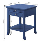Table d'appoint à 1 tiroir et étagère coulissante American Heritage Logan de Convenience Concepts