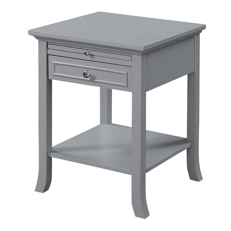 Table d'appoint à 1 tiroir et étagère coulissante American Heritage Logan de Convenience Concepts
