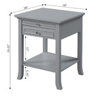 Table d'appoint à 1 tiroir et étagère coulissante American Heritage Logan de Convenience Concepts