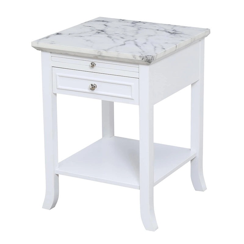 Table d'appoint à 1 tiroir et étagère coulissante American Heritage Logan de Convenience Concepts