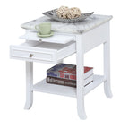 Table d'appoint à 1 tiroir et étagère coulissante American Heritage Logan de Convenience Concepts