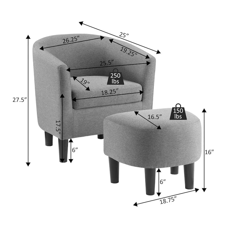 Fauteuil d'appoint Churchill avec repose-pieds Take a Seat de Convenience Concepts