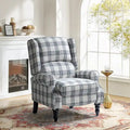 Fauteuil inclinable manuel classique Olympus à oreilles, capitonné, avec pieds en bois massif, par HULALA HOME
