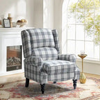 Fauteuil inclinable manuel classique Olympus à oreilles, capitonné, avec pieds en bois massif, par HULALA HOME