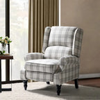 Olympus Upholstered Classic Manual Wingback Recliner with Solid Wood Legs by HULALA HOME