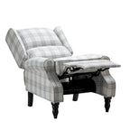 Fauteuil inclinable manuel classique Olympus à oreilles, capitonné, avec pieds en bois massif, par HULALA HOME