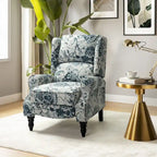 Fauteuil inclinable manuel classique Olympus à oreilles, capitonné, avec pieds en bois massif, par HULALA HOME