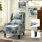 Fauteuil inclinable manuel classique Olympus à oreilles, capitonné, avec pieds en bois massif, par HULALA HOME