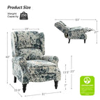 Fauteuil inclinable manuel classique Olympus à oreilles, capitonné, avec pieds en bois massif, par HULALA HOME