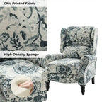 Fauteuil inclinable manuel classique Olympus à oreilles, capitonné, avec pieds en bois massif, par HULALA HOME