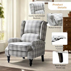 Fauteuil inclinable manuel classique Olympus à oreilles, capitonné, avec pieds en bois massif, par HULALA HOME