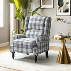 Fauteuil inclinable manuel classique Olympus à oreilles, capitonné, avec pieds en bois massif, par HULALA HOME