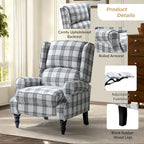 Fauteuil inclinable manuel classique Olympus à oreilles, capitonné, avec pieds en bois massif, par HULALA HOME