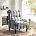 Fauteuil inclinable manuel classique Olympus à oreilles, capitonné, avec pieds en bois massif, par HULALA HOME