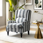 Fauteuil inclinable manuel classique Olympus à oreilles, capitonné, avec pieds en bois massif, par HULALA HOME