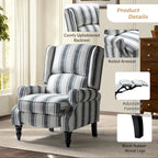 Fauteuil inclinable manuel classique Olympus à oreilles, capitonné, avec pieds en bois massif, par HULALA HOME