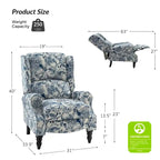 Fauteuil inclinable manuel classique Olympus à oreilles, capitonné, avec pieds en bois massif, par HULALA HOME