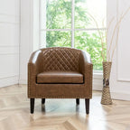 Fauteuil club KINWELL en cuir PU capitonné avec clous décoratifs