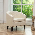 Fauteuil club KINWELL en cuir PU capitonné avec clous décoratifs