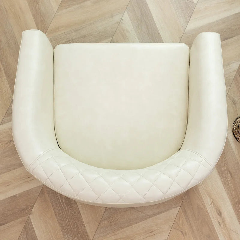 Fauteuil club KINWELL en cuir PU capitonné avec clous décoratifs
