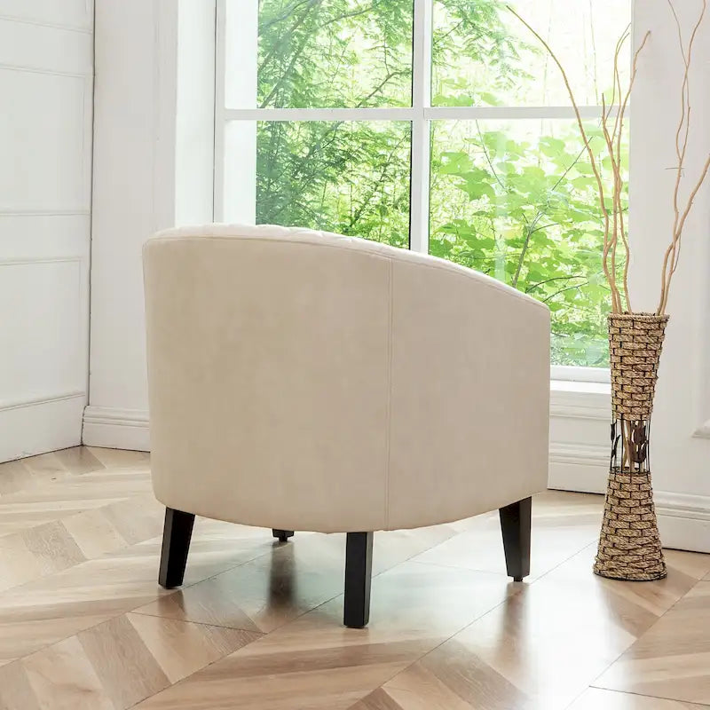 Fauteuil club KINWELL en cuir PU capitonné avec clous décoratifs