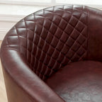 Fauteuil club KINWELL en cuir PU capitonné avec clous décoratifs