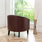 Fauteuil club KINWELL en cuir PU capitonné avec clous décoratifs