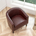 Fauteuil club KINWELL en cuir PU capitonné avec clous décoratifs