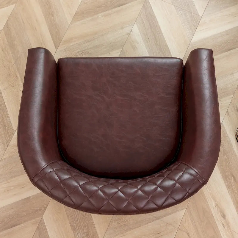 Fauteuil club KINWELL en cuir PU capitonné avec clous décoratifs