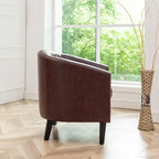 Fauteuil club KINWELL en cuir PU capitonné avec clous décoratifs