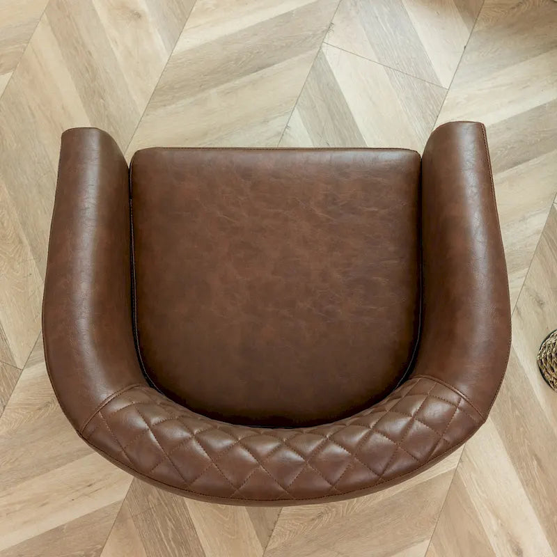 Fauteuil club KINWELL en cuir PU capitonné avec clous décoratifs