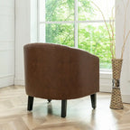 Fauteuil club KINWELL en cuir PU capitonné avec clous décoratifs